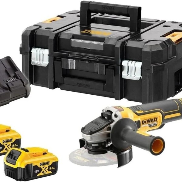 Dewalt DCG405P2 18V 5.0 Ah Çift Akülü Kömürsüz Avuç Taşlama